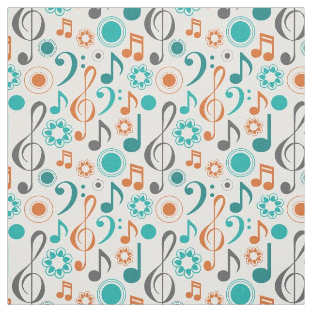 Musik noter Treble Bass Clef Band Orchestra Tyg (Provkarta)