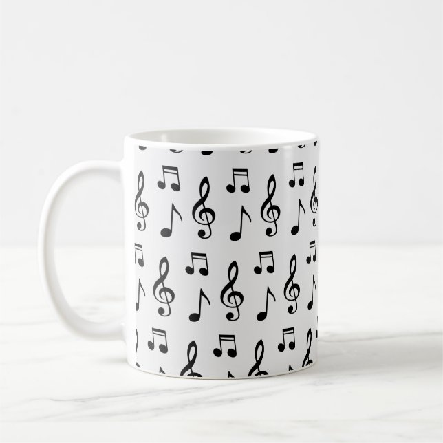 Musik noter utan sjölösa Mönster Kaffemugg (Vänster)