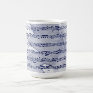 Musik noter vattenfärg kaffemugg