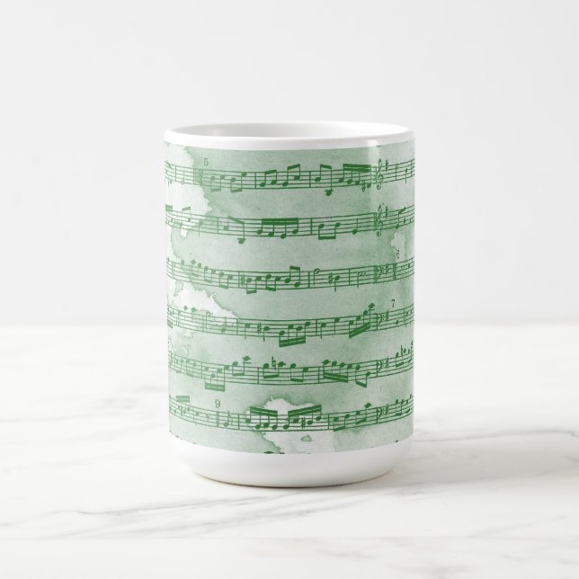Musik noter vattenfärg kaffemugg (Center)