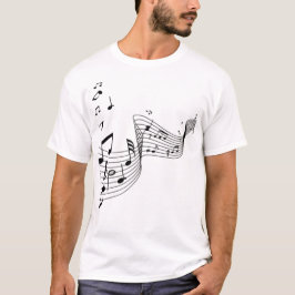 Musik noter vid Silver T Shirt