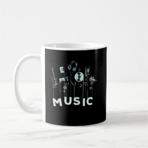 Musik noter Vinyl Guitar Music Älskare Kaffemugg
