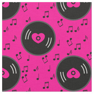musik noter vinylpostens rosa tyg