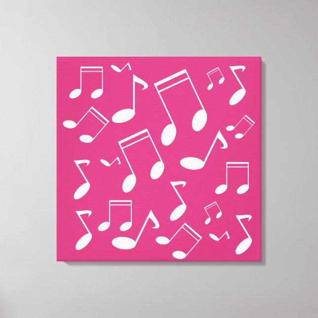 Musik noter vit canvastryck (Framsida)
