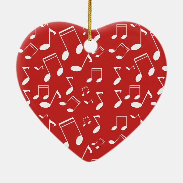 Musik noter vit julgransprydnad keramik (Baksidan)