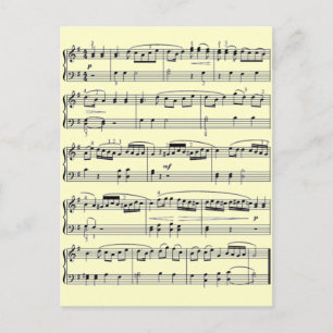 musik noter vykort