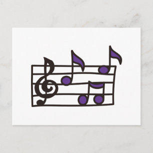 musik noter vykort