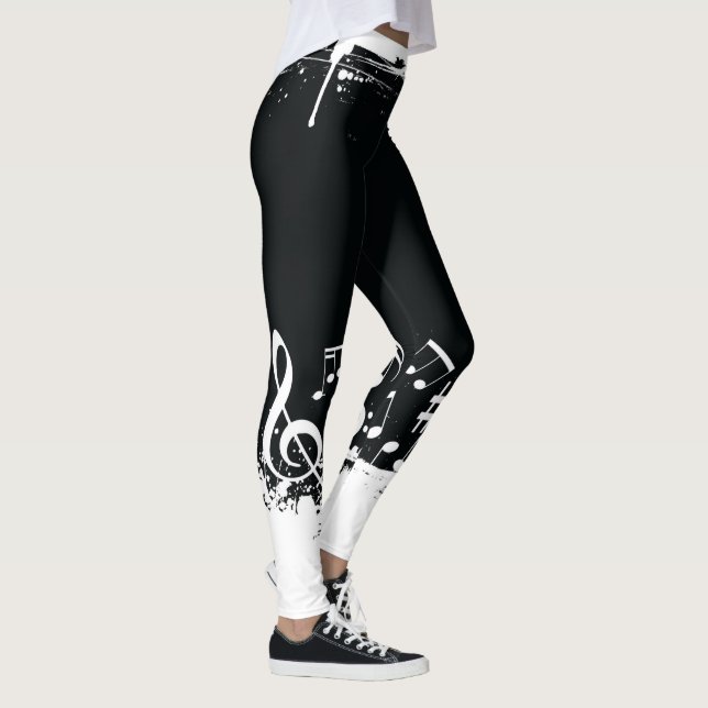 Musik noterabstrakt leggings (Höger)