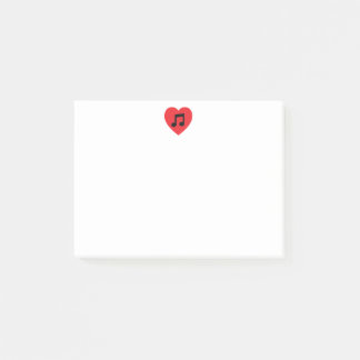 Musik noterar hjärta som Posta-det noterar Post-it Block