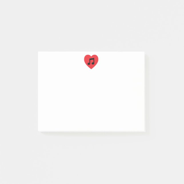 Musik noterar hjärta som Posta-det noterar Post-it Block (Framsida)
