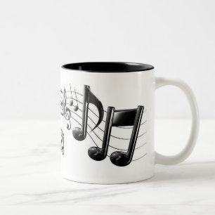 Musik noterar kaffemuggen Två-Tonad mugg