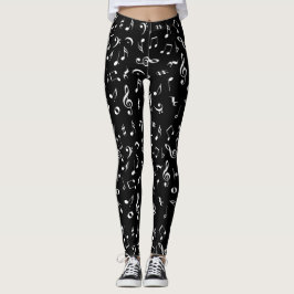 Musik noterdamasker leggings
