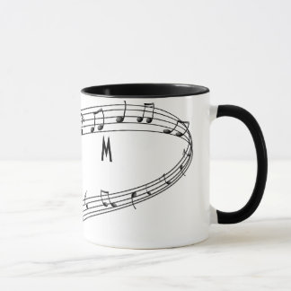 Musik noterkaffemugg med monogramen mugg
