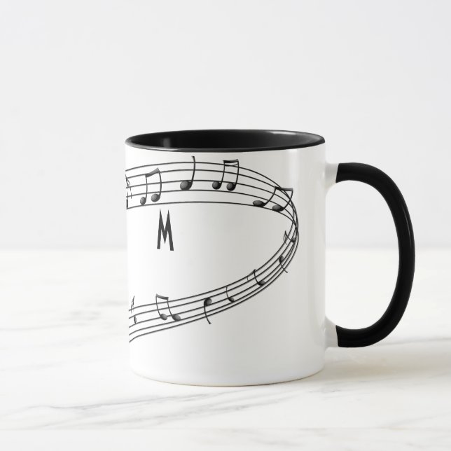 Musik noterkaffemugg med monogramen mugg (Höger)