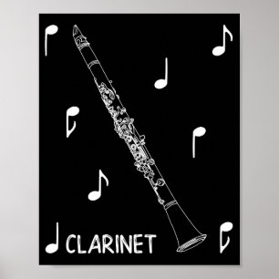 Musik noterklarinett poster