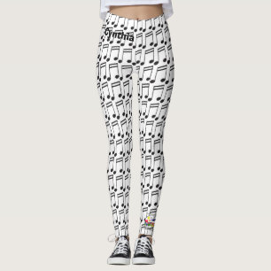 Musik noterpianot skrivar gitarrdamasker leggings