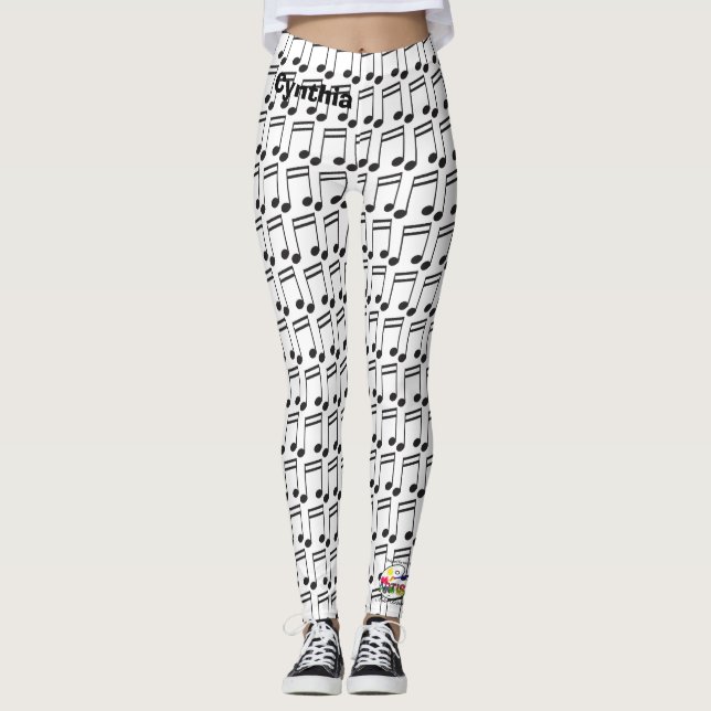 Musik noterpianot skrivar gitarrdamasker leggings (Framsida)