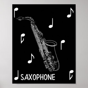 Musik notersaxofon poster