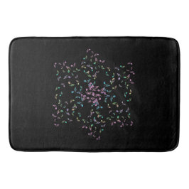 Musik noterstjärna på svart badrumsmatta