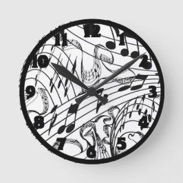 MUSIK NOTES-CLOCK RUND KLOCKA