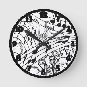MUSIK NOTES-CLOCK RUND KLOCKA