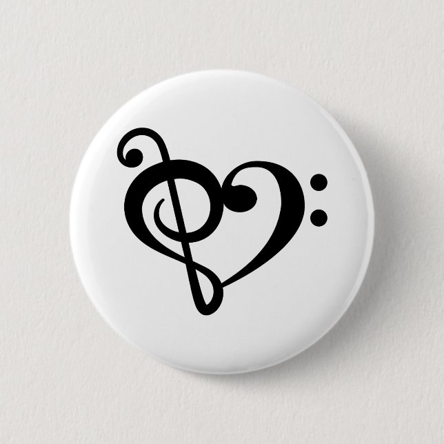 Musik Nyckel Kärlek Hjarta Knapp (Framsida)