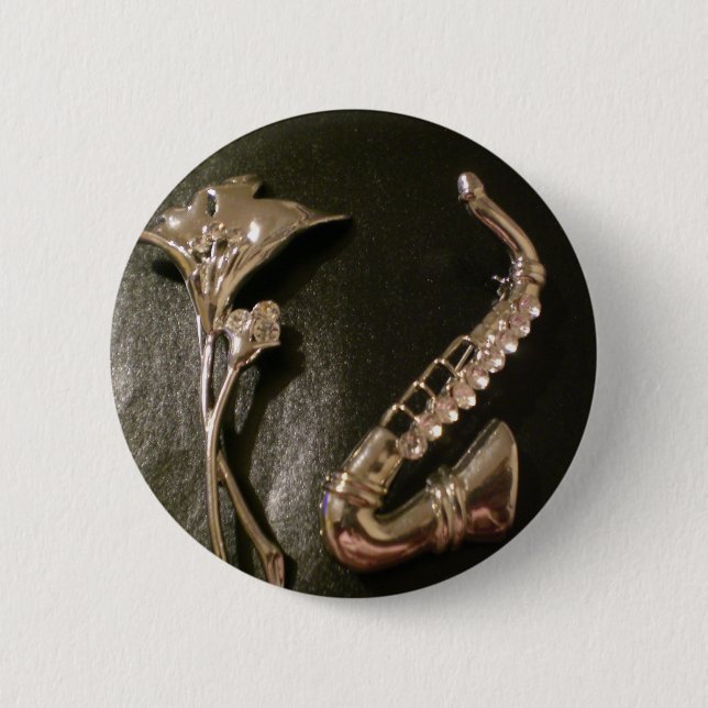 Musik och blommor knapp (Framsida)