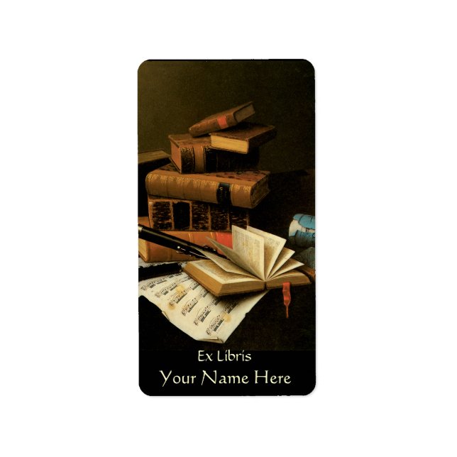 Musik och Bokar bokmärke Adressetikett (Framsidan)