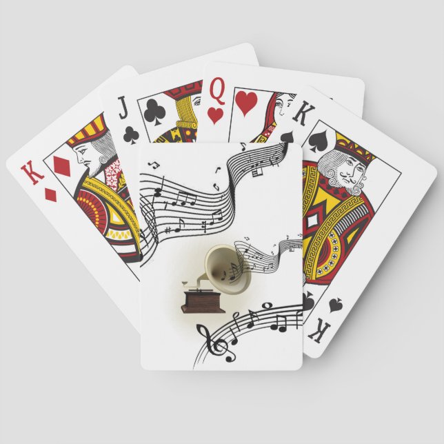 Musik och grammofondesign casinokort (Baksidan)