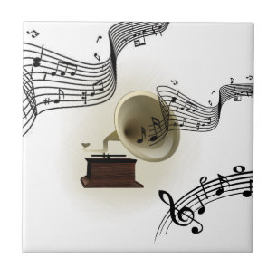 Musik och grammofondesign kakelplatta