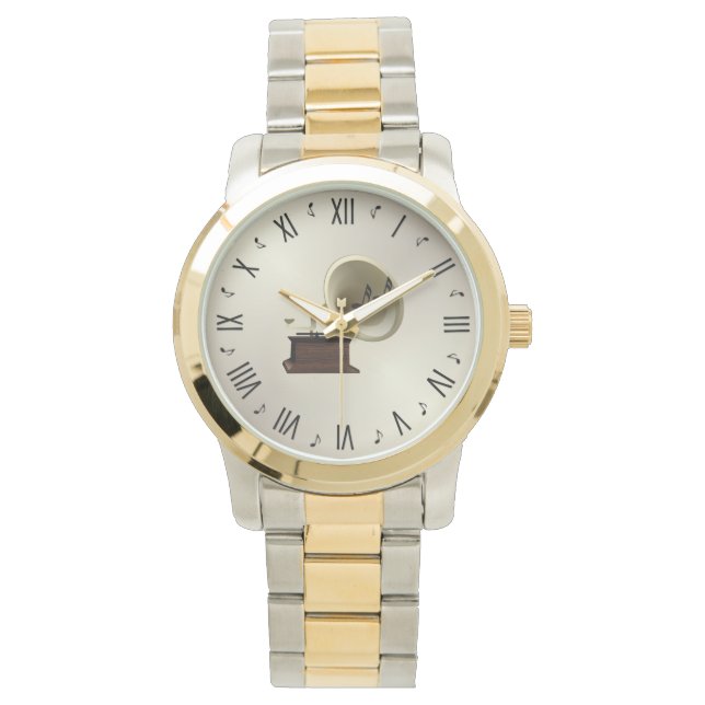 Musik och gramofon armbandsur (Framsida)