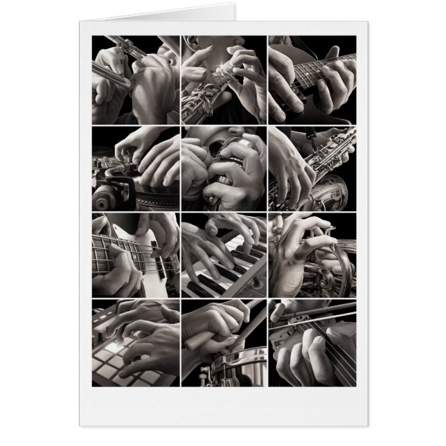 Musik- och Händer-målningar Hälsningskort (Framsidan)