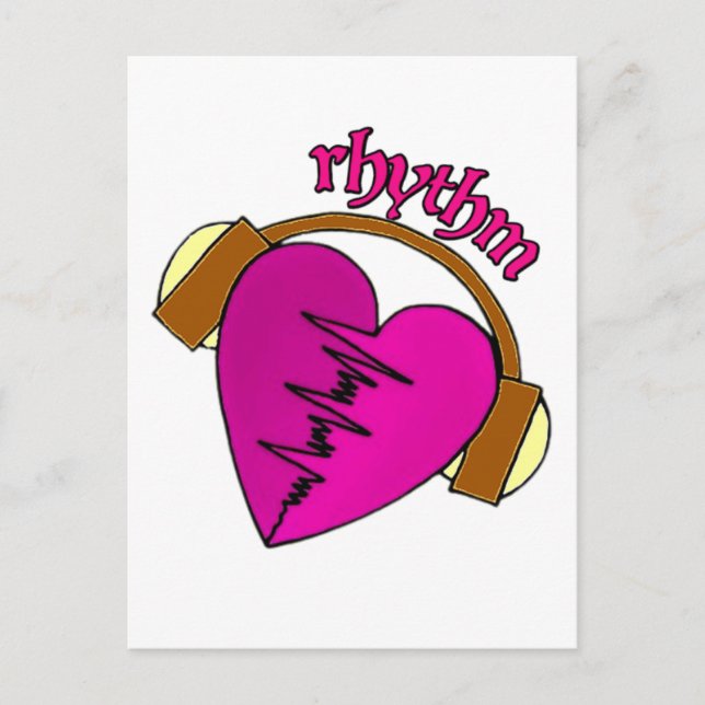 musik och hjärtslag vykort (Framsida)