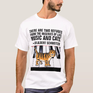 MUSIK OCH KATTER, ALBERT SCHWEITZER QUOTE CAT T-Sh T Shirt