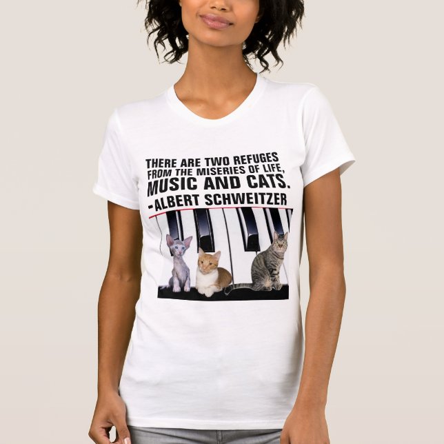 MUSIK OCH KATTER, ALBERT SCHWEITZER QUOTE CAT T SHIRT (Framsida)