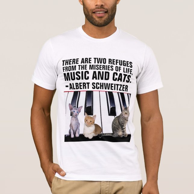 MUSIK OCH KATTER, ALBERT SCHWEITZER QUOTE CAT T SHIRT (Framsida)