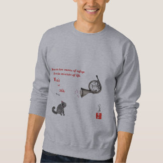 Musik och kattSweatshirt. Långärmad Tröja
