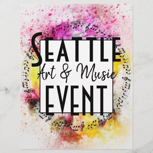 Musik- och konsthändelse reklamblad (Framsidan)