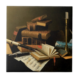 Musik och litteratur av William Harnett, Fine Art Kakelplatta