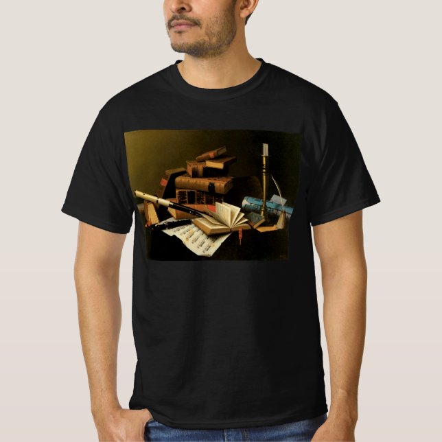 Musik och litteratur av William Harnett, Fine Art T Shirt (Framsida)