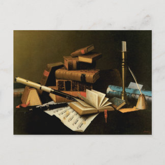 Musik och litteratur av William Harnett, finkonst Vykort
