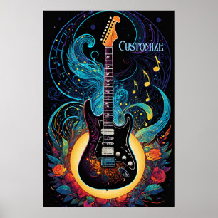 Musik och Ro Electric Guitar Poster