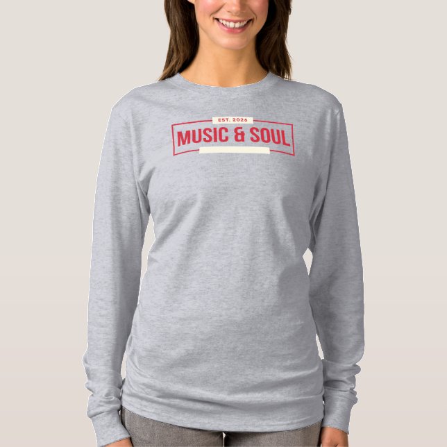 Musik och själ logotyp på damtröja t shirt (Framsida)