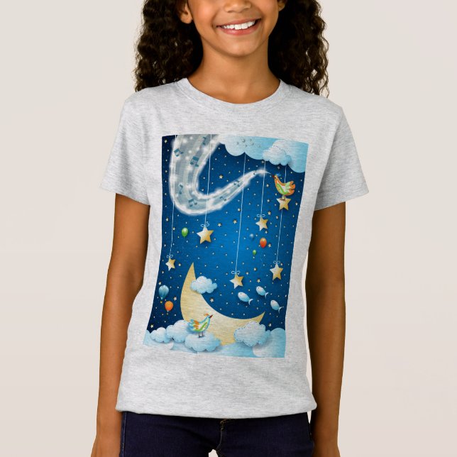 Musik och stora måne t shirt (Framsida)