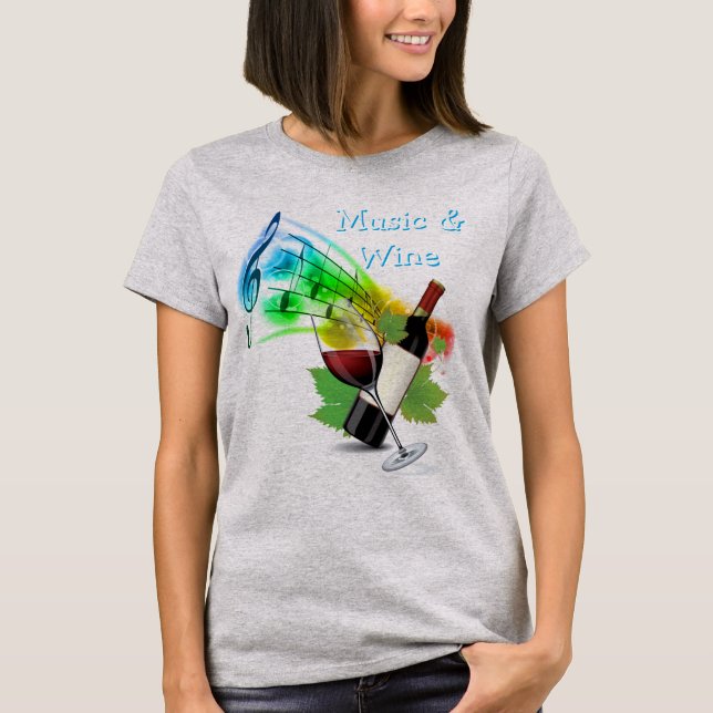 Musik Och Vin T-Shirt (Framsida)