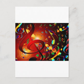 Musik Öde Sång & Dans Noter Instrument Vykort