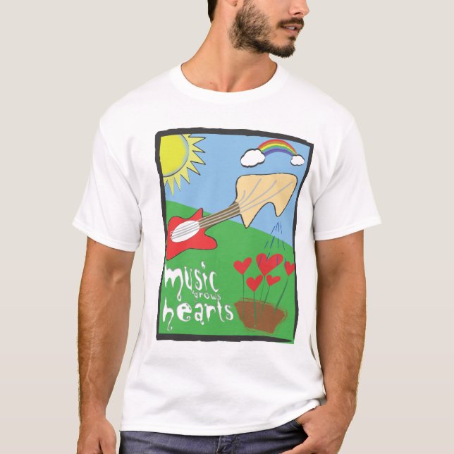 Musik ökar hörnen tee shirt (Framsida)