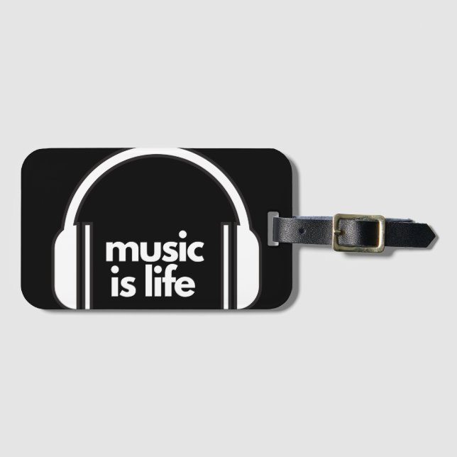 Musik om Liv Resväskemärke Bagagebricka (Framsida horisontal)
