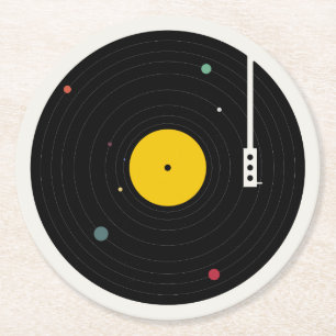 Musik överallt   Florent Bodart Underlägg Papper Rund