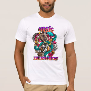 Musik överallt graffiti t shirt